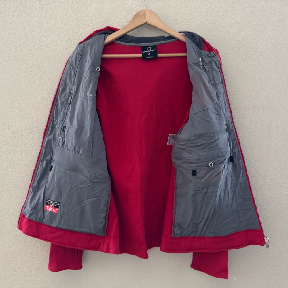ScotteVest Chloe Glow Full Zip Hoodie Womens XL Red Casual Travel Outdoor Active - Picture 11 of 16